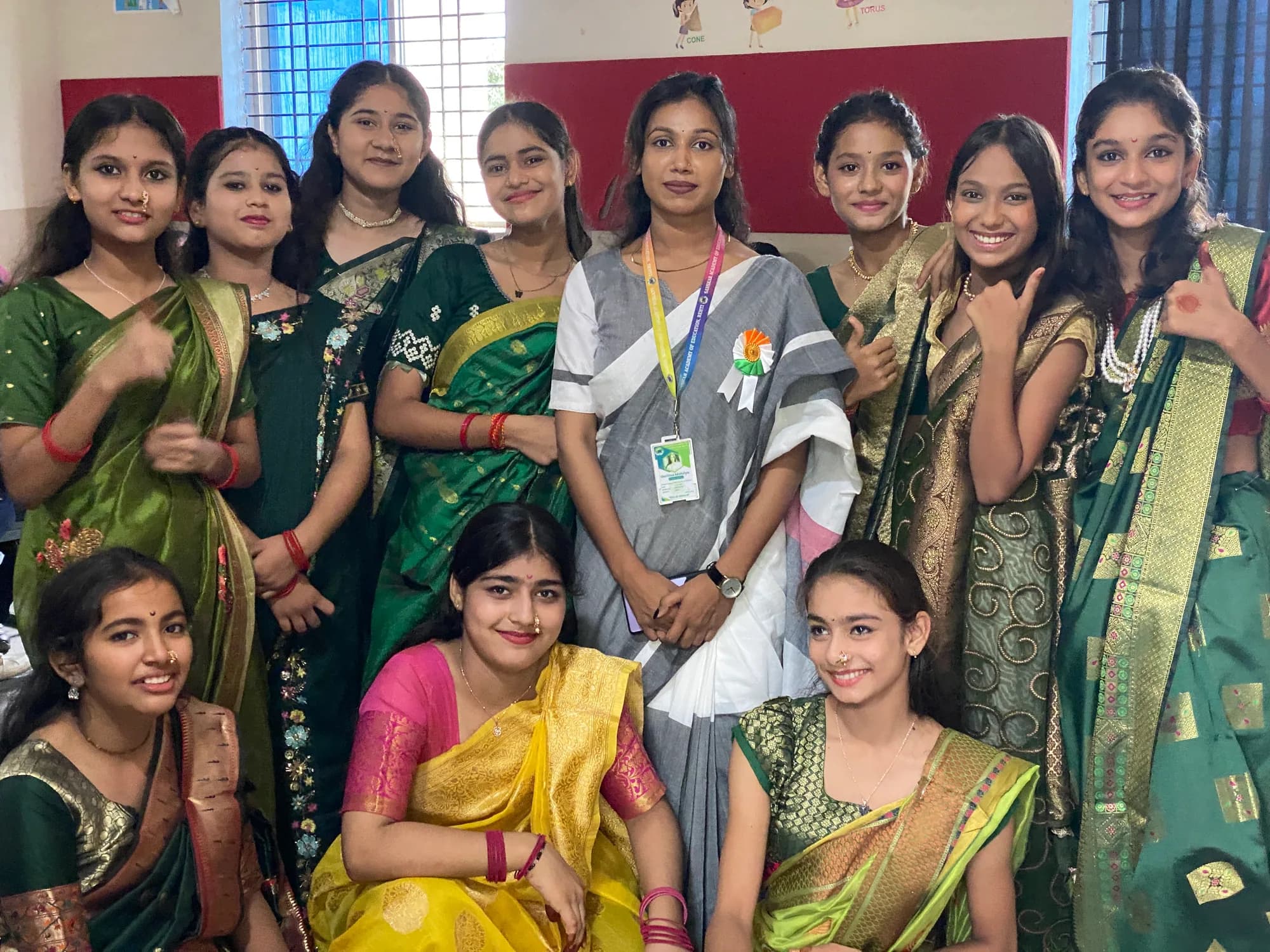 Sanskar Academy students celebrating a cultural moment
